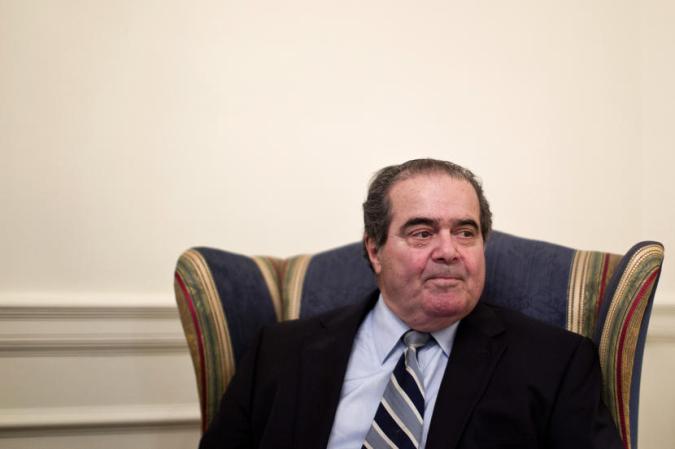 Supreme Court Justice Antonin Scalia is interviewed by The Associated Press, Thursday, July 26, 2012, at the Supreme Court in Washington. (AP Photo/Haraz N. Ghanbari)